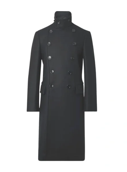 Tom Ford men's double breasted black military wool coat