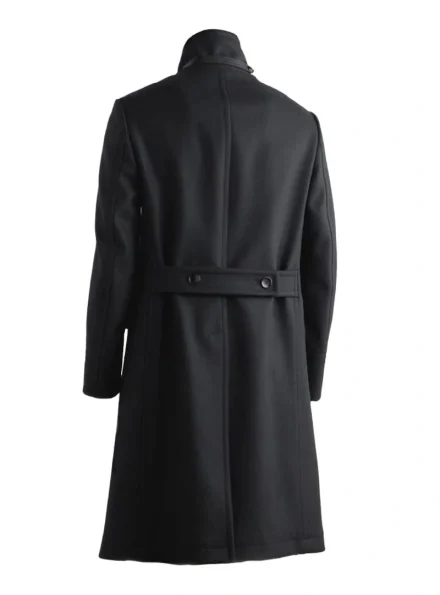 Tom Ford men's double breasted black military wool coat back
