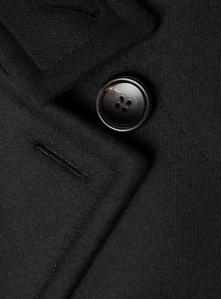 Tom Ford men's double breasted black military wool coat button