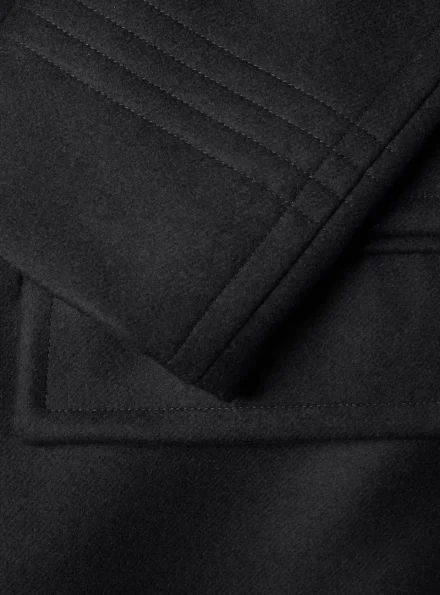 Tom Ford men's double breasted black military wool coat cuff