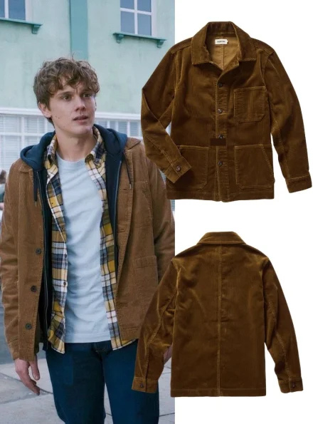 Wednesday Tyler brown Corduroy jacket front and back