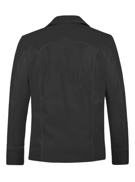 blazer style Tyler Durden Fight Club black leather jacket back