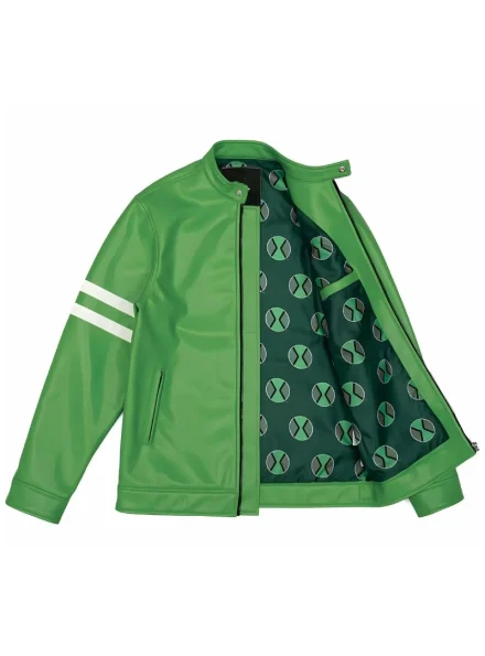 boys iconic Alien Swarm Ben 10 green jacket front inner