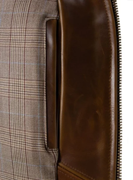 iconic sunset back brown waxed leather jacket inner pocket