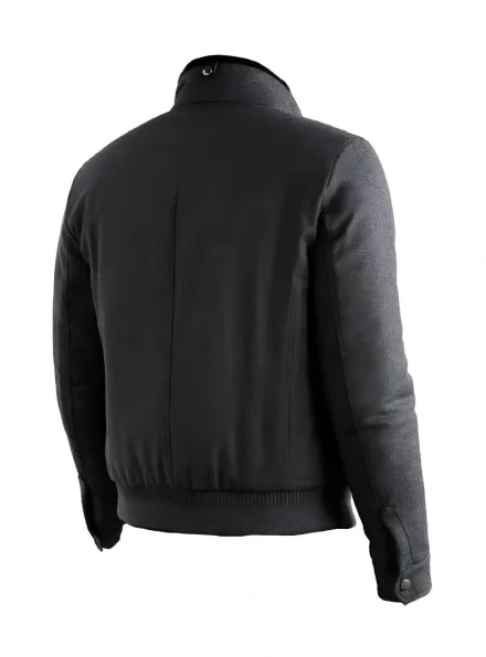 men's classic Gray Canali wool flannel bomber jacket back