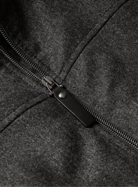 men's classic Gray Canali wool flannel bomber jacket zipper