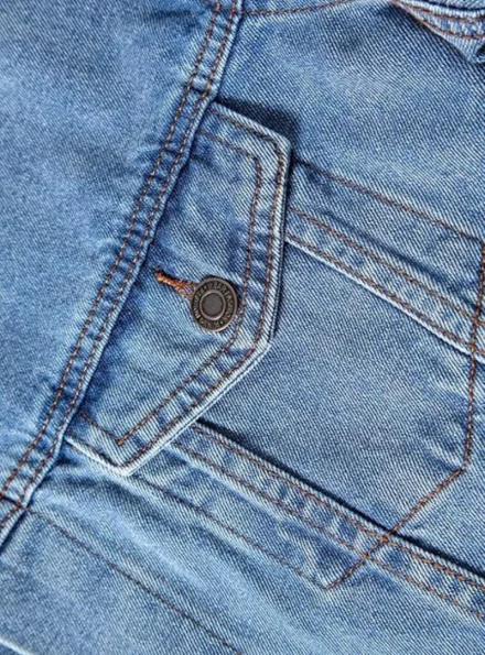 men's classic slim fit ice blue denim jacket chest pocket