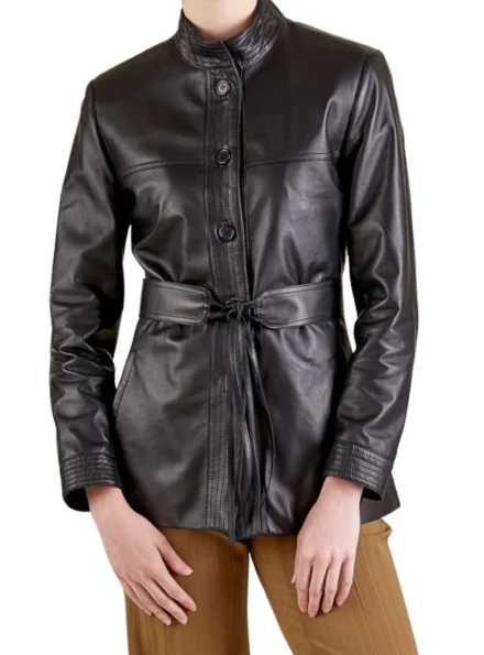 women's heritage fashion cora leather jacket front