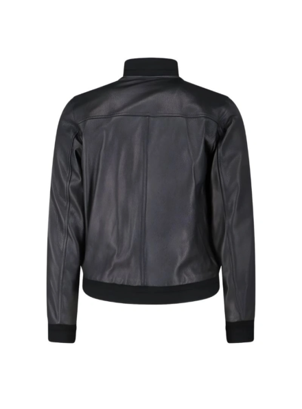 black leather A-2 Flight Aviator bomber jacket back