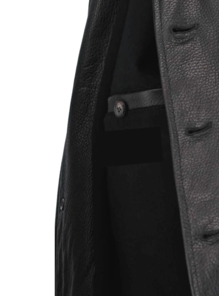 black leather A-2 Flight Aviator bomber jacket front open