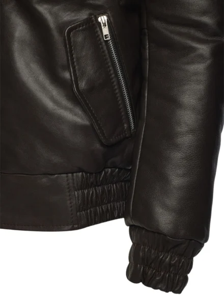 handmade castillos winter lambskin leather fur hoodie cuff