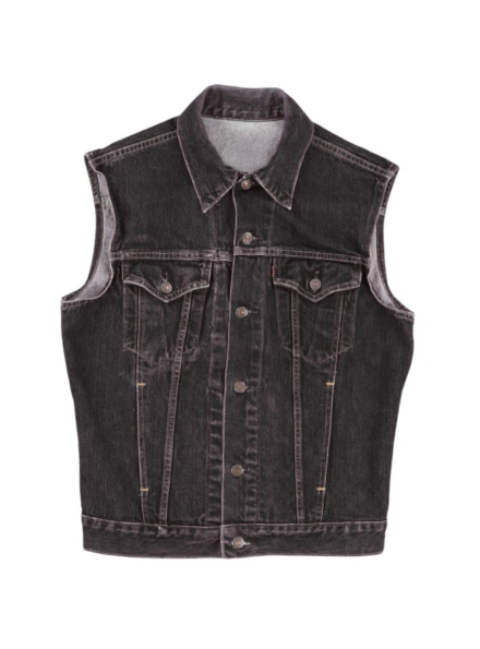 men's 1970’s Levi’s vintage black denim vest