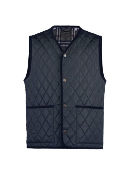 men’s full zip down black Tiverton quilted gilet