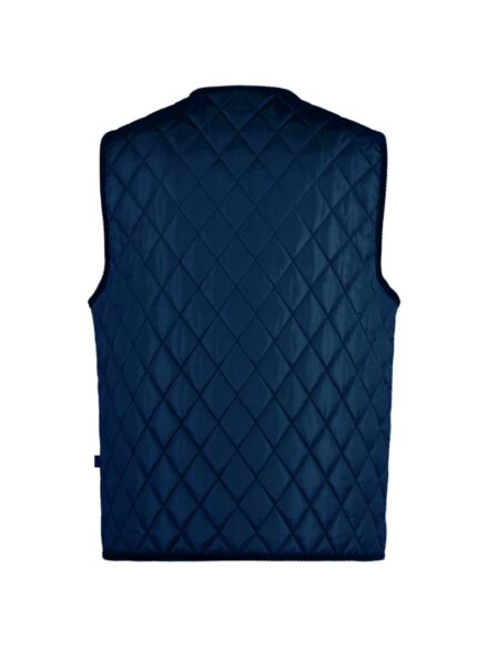 men’s full zip down navy blue Tiverton quilted gilet backside
