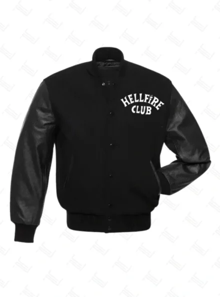 Stranger Things Hellfire Club Black Varsity Jacket